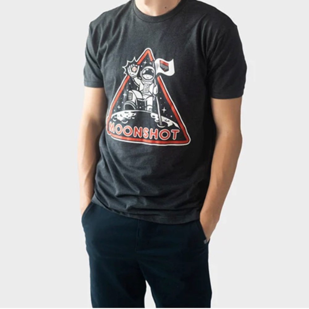 Next Level Apparel Plate Crate Size Small Dark Grey Moonshot Baseball T-Shirt